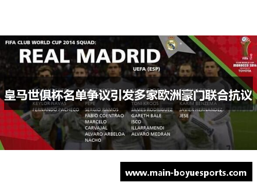 皇马世俱杯名单争议引发多家欧洲豪门联合抗议