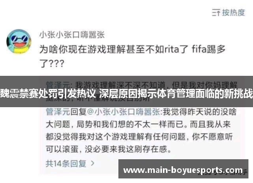 魏震禁赛处罚引发热议 深层原因揭示体育管理面临的新挑战